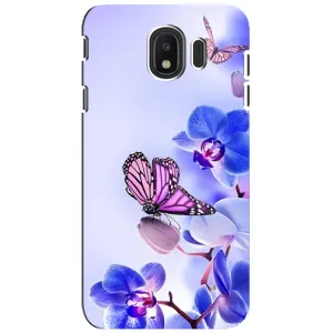 Чохли з квітами для Samsung Galaxy J4 2018, SM-J400F (VPrint) (Метелик на квітах)