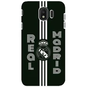 ФК Реал Мадрид чехлы для Samsung Galaxy J4 2018, SM-J400F (AlphaPrint) (черно белый Реал)