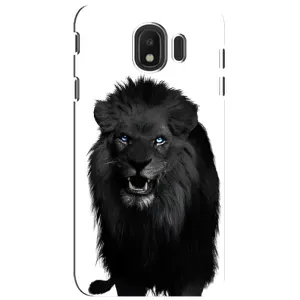 Чехлы с картинками животных Samsung Galaxy J4 2018, SM-J400F (Черный ЛЕВ)