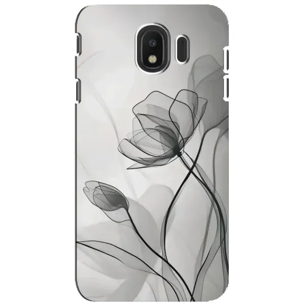 Чохол з принтом «Чорні квіти» для Samsung Galaxy J4 2018 (SM-J400F)