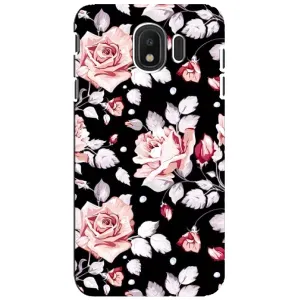 Чохли з квітами для Samsung Galaxy J4 2018, SM-J400F (VPrint) (Квіти на чорному)