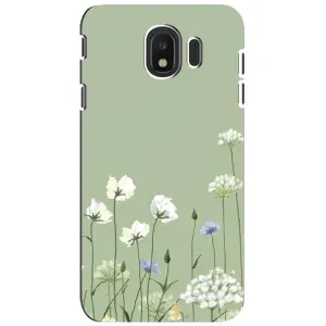 Чохол з квітковим принтом на Samsung J4 2018 (Квіти на зеленому)