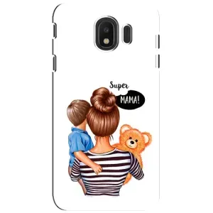 Чехол с печатью для Samsung Galaxy J4 2018, SM-J400F - (Мама с ребенком) (AlphaPrint) (Мама с сыном)
