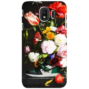 Брендновые Чехлы для Samsung Galaxy J4 2018, SM-J400F - (PREMIUMPrint) (Nike цветы)