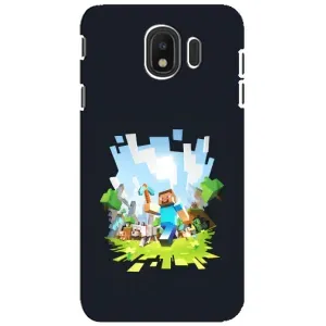 Чехол Майнкрафт на Samsung Galaxy J4 2018, SM-J400F (AlphaPrint) Minecraft (персонажи Minecraft)