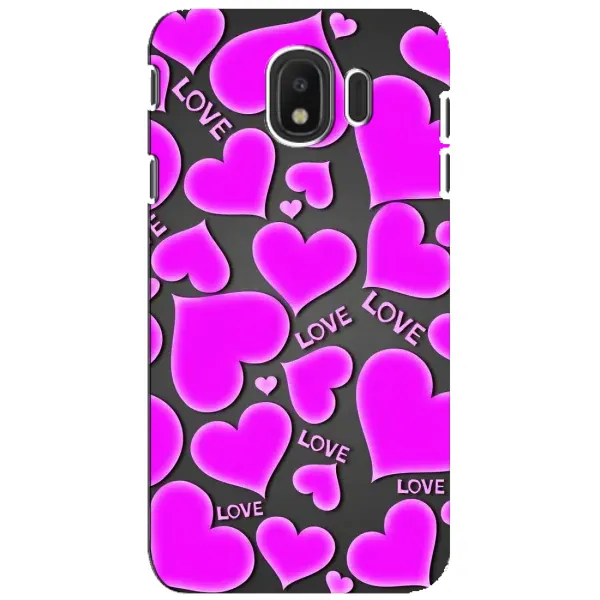 Чохол з принтом «Pink hearts» для Samsung Galaxy J4 2018 (SM-J400F)