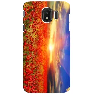 Чохол з картинкою (Стильні) Samsung J4 2018 - (AlphaPrint) (Поле тюльпанів)