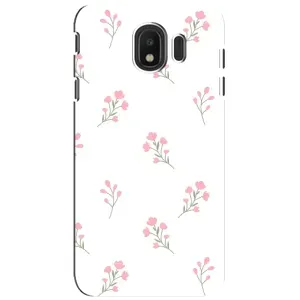 Чохол з квітковим принтом на Samsung J4 2018 (Рожеві квіти)