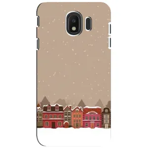 Новогодние, Праздничные Чехлы для Samsung Galaxy J4 2018, SM-J400F - 2024 год (Зимний город)