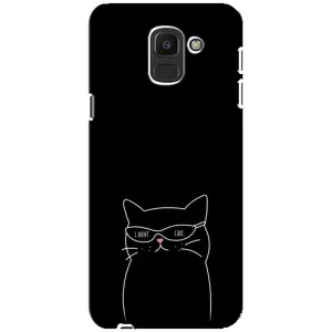 Чехол с рисунком кот на Samsung Galaxy J6 2018, J600F (Равнодушный кот)