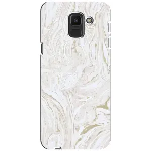 Мраморный чехол на Samsung Galaxy J6 2018, J600F (VPrint) (Белый мрамор)