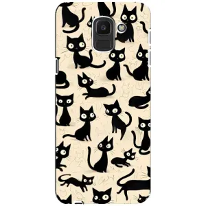 Чехол с рисунком кот на Samsung Galaxy J6 2018, J600F (Черные коты)