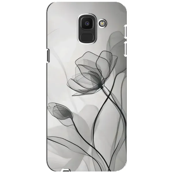 Чехол с принтом «Черные цветы» для Samsung Galaxy J6 2018 (J600F) Чехол с принтом «Черные цветы» для Samsung Galaxy J6 2018 (J600F)