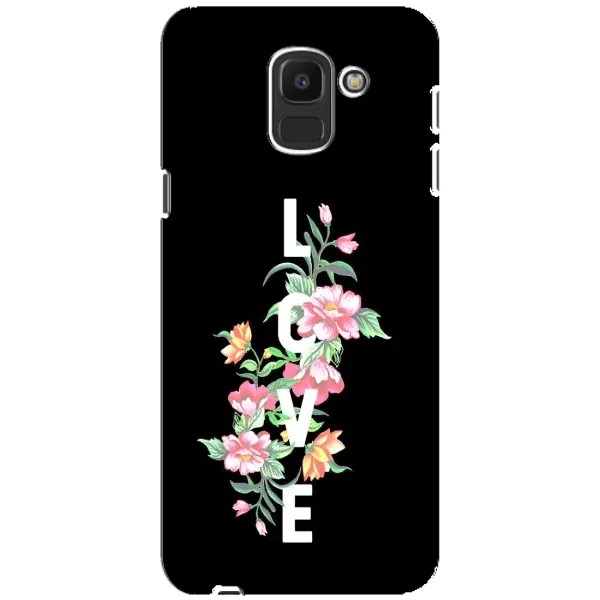 Чехол с принтом «Цветы LOVE» для Samsung Galaxy J6 2018 (J600F)