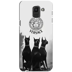Чехлы VERSACE для Самсунг Дж6 2018 (PREMIUMPrint) (Доберман Версаче)