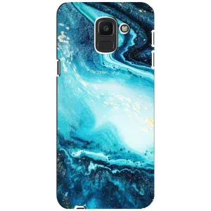 Мраморный чехол на Samsung Galaxy J6 2018, J600F (VPrint) (Голубой мрамор)