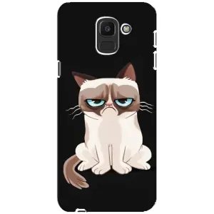 Чохол з принтом для Samsung Galaxy J6 2018, J600F (AlphaPrint) Модні коти (Сумний кіт)