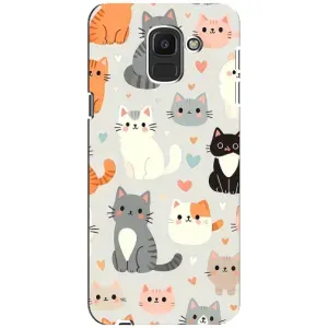 Чехол с рисунком кот на Samsung Galaxy J6 2018, J600F (Коллаж котов)