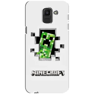 Чохол Майнкрафт на Samsung Galaxy J6 2018, J600F (AlphaPrint) Minecraft (кріпер Майнкрафт)