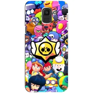 Чехол для Samsung Galaxy J6 2018, J600F Бравл Старс (VPrint) (Лого Brawl Stars)