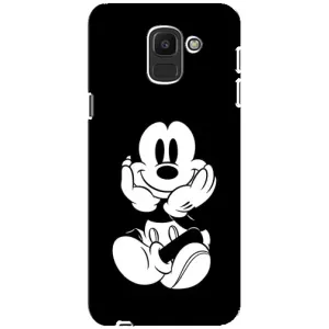 Міккі Маус чохол для Samsung Galaxy J6 2018, J600F (AlphaPrint - Мультяшні) (Маус на чорному)