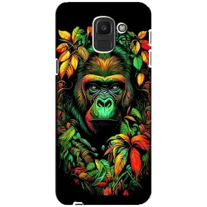 Чохол з Мавпами Samsung Galaxy J6 2018, J600F - (AlphaPrint) (Мавпа в квітах)