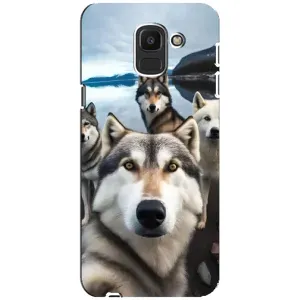 Чохол з Хаскі Samsung Galaxy J6 2018, J600F - (AlphaPrint) (Селфі Хаскі)