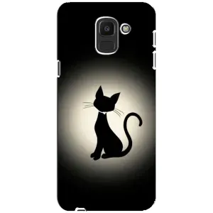 Чохол з принтом для Samsung Galaxy J6 2018, J600F (AlphaPrint) Модні коти (Силует котика)