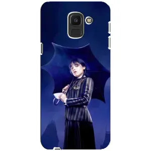 Чохли Венсдей на Samsung Galaxy J6 2018, J600F Уенсдей (AlphaPrint) (Венздей з парасолькою)