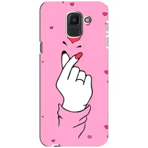 Чехол с принтом для Samsung Galaxy J6 2018, J600F (AlphaPrint - Знак сердечка)