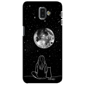 Чехол с рисунком кот на Samsung Galaxy J6 Plus, J6 Plus, J610 (Девушка с котом)