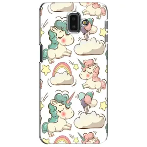 Чехол для Самсунг J6 Плюс, J6+ 2018 (J610) - (Единорожки - Новинки) (AlphaPrint) (Единорожки)