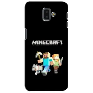 Чехол Майнкрафт на Samsung Galaxy J6 Plus, J6 Plus, J610 (AlphaPrint) Minecraft (герои Minecraft)