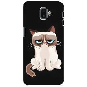 Чехол с принтом для Samsung Galaxy J6 Plus, J6 Plus, J610 (AlphaPrint) Модные коты (Грустный кот)