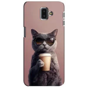 Чохол з принтом «Кіт з кавою» для Samsung Galaxy J6 Plus 2018 (J610)
