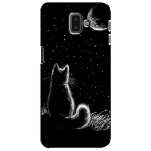 Чехол с принтом для Samsung Galaxy J6 Plus, J6 Plus, J610 (AlphaPrint) Модные коты (Котик и луна)
