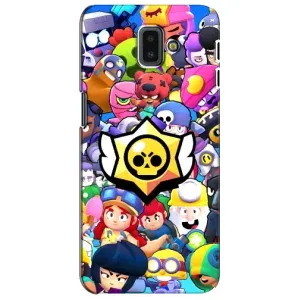 Чехол для Samsung Galaxy J6 Plus, J6 Plus, J610 Бравл Старс (VPrint) (Лого Brawl Stars)