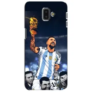 Чехлы для Samsung Galaxy J6 Plus, J6 Plus, J610 (Leo чемпион) (AlphaPrint) (Месси с кубком)