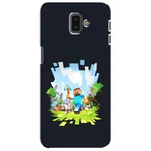 Чехол Майнкрафт на Samsung Galaxy J6 Plus, J6 Plus, J610 (AlphaPrint) Minecraft (персонажи Minecraft)