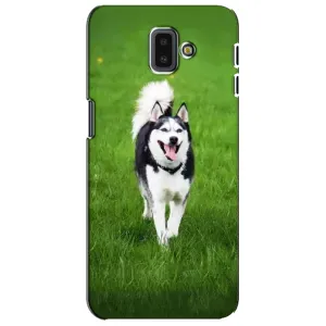 Чехол с Хаски для Samsung Galaxy J6 Plus, J6 Plus, J610 - (AlphaPrint) (Радостный Хаски)