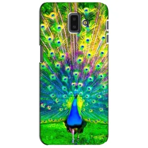 Чехол с птицами на Samsung Galaxy J6 Plus, J6 Plus, J610 (VPrint) (Яркий Павлин)
