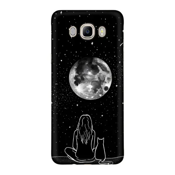 Чехол с принтом «Девушка с котом» для Samsung Galaxy J7 2016 (J710, J7108)