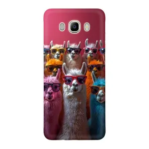 Чохол з принтом стильні тварини для Samsung J7 2016, J710, J7108 (Лами в окулярах)