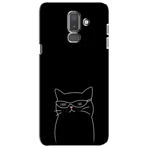 Чехол с рисунком кот на Samsung Galaxy J8-2018, J810 (Равнодушный кот)