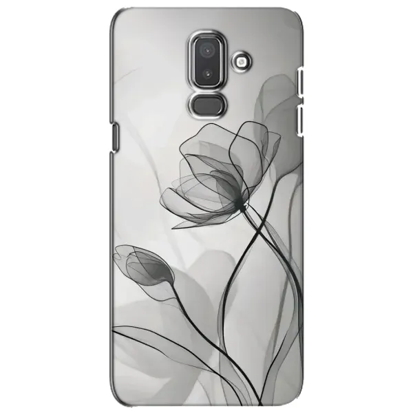 Чехол с принтом «Черные цветы» для Samsung Galaxy J8 2018 (J810) Чехол с принтом «Черные цветы» для Samsung Galaxy J8 2018 (J810)