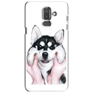 Чехол с принтом «Довольный Хаски» для Samsung Galaxy J8 2018 (J810)