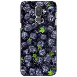 Чехлы с Фруктами для Samsung Galaxy J8-2018, J810 (VPrint) (Ежевика)