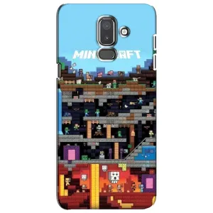 Чехол Майнкрафт на Samsung Galaxy J8-2018, J810 (AlphaPrint) Minecraft (фон Minecraft)