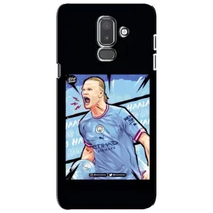 Чехлы с футболистом Ерлинг Холанд для Samsung Galaxy J8-2018, J810 (AlphaPrint) (гол Эрлинг Холланд)