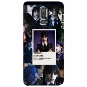 Чехлы Венсдей на Samsung Galaxy J8-2018, J810 Уэнсдей (AlphaPrint) (коллаж Уэнздей)